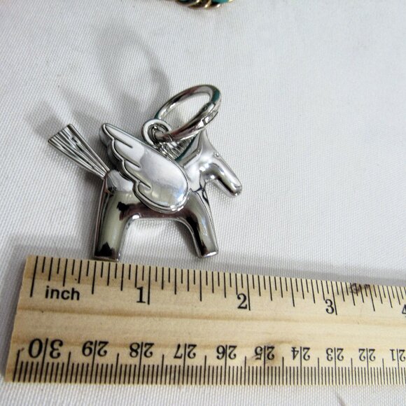 PEGASUS SILVER PLATE PURSE CHARM, KEY CHAIN, PHONE CHARM GIFT QUALITY MAKE OFFER - Picture 3 of 10